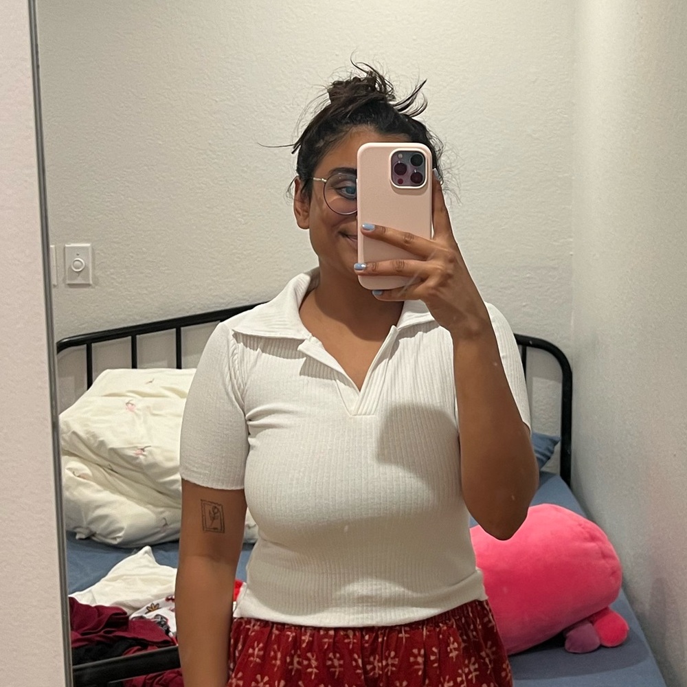 White shirt with collar